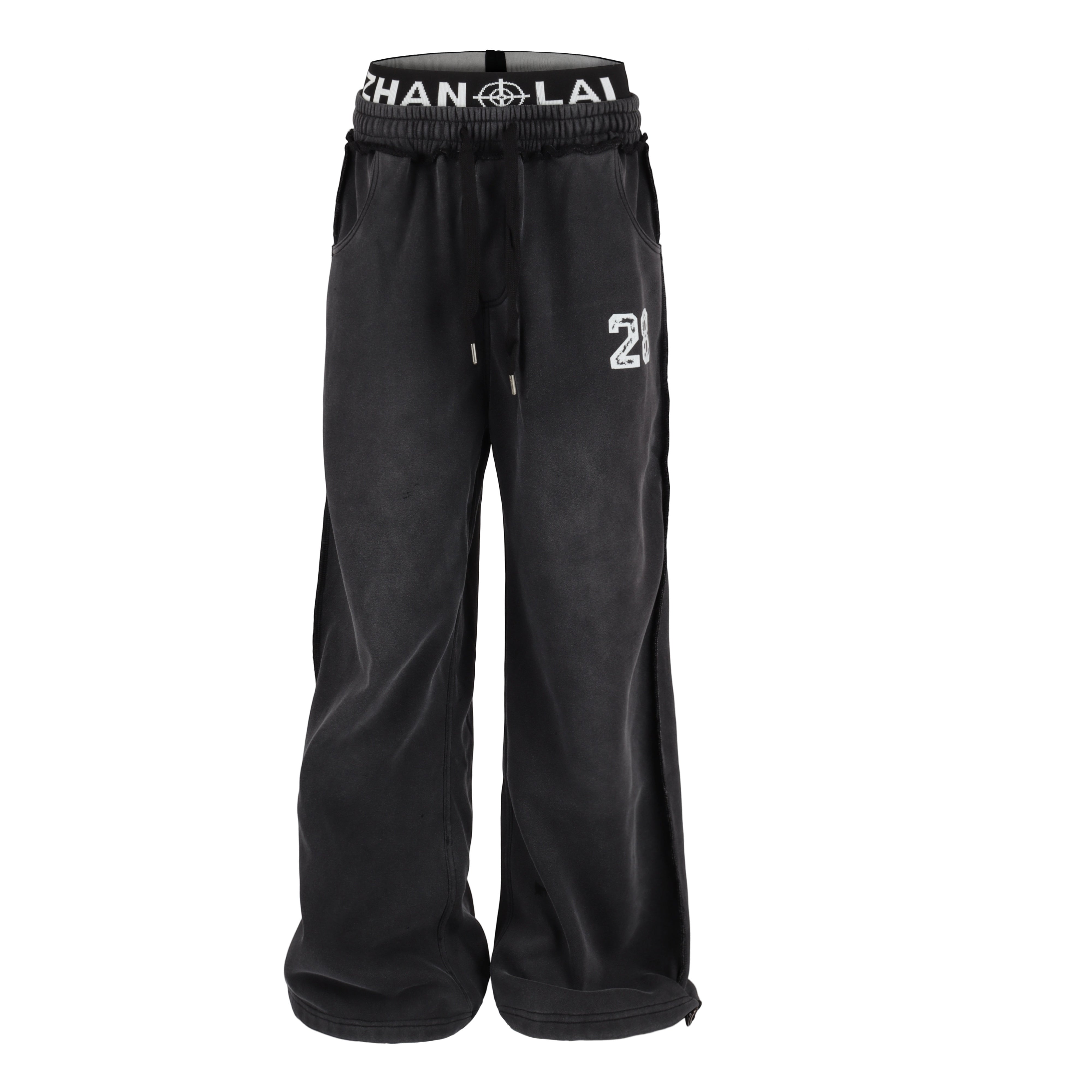 3-6-5.shop Graffiti Washed Wide-Leg Sweatpants