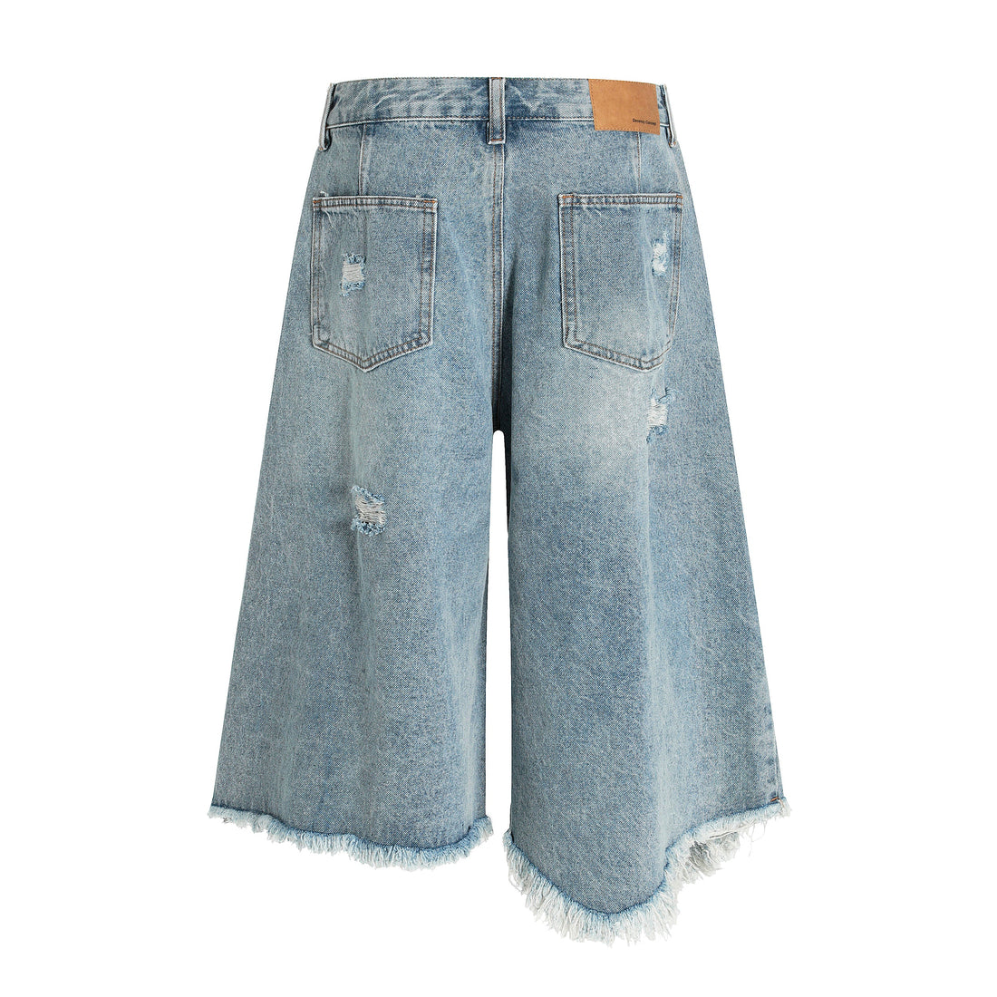 3-6-5.shop Destroyed Fringe Denim Shorts