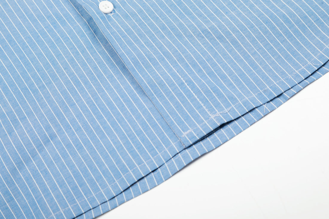 3-6-5.shop Striped Graphic Button-Up Shirt