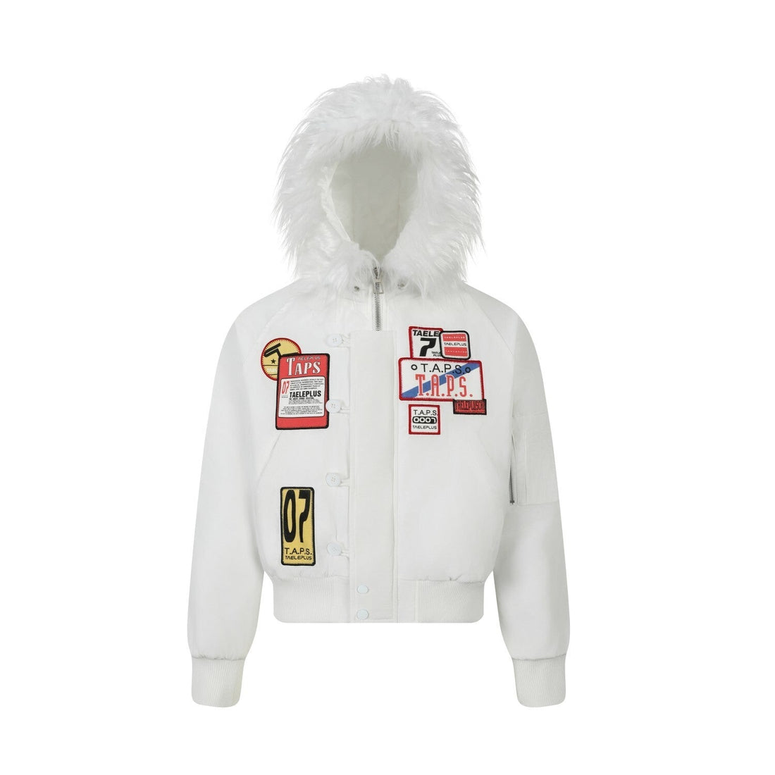 3-6-5.shop Faux Fur Hooded Bomber Jacket