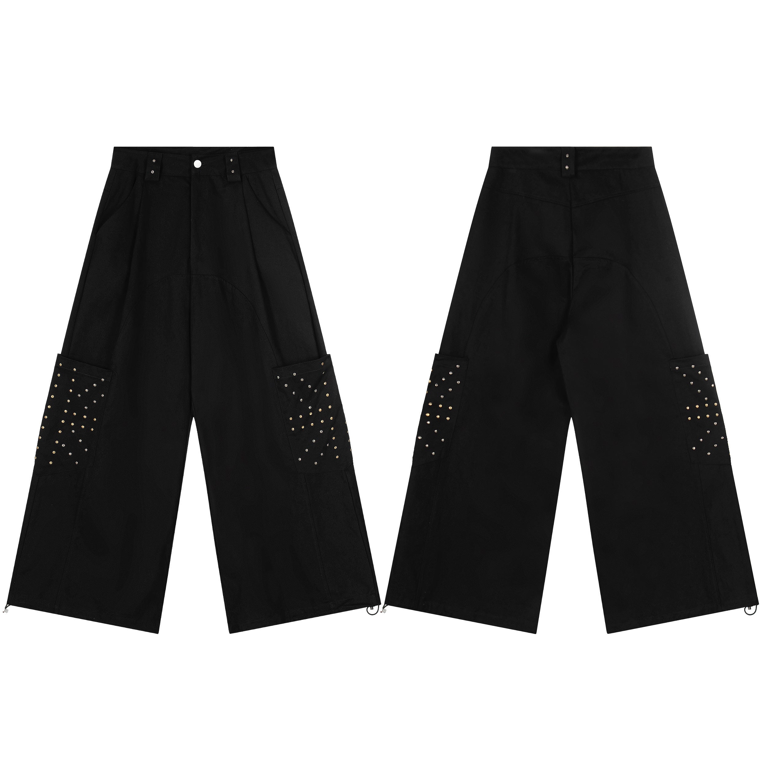 3-6-5.shop Studded Utility Wide-Leg Pants