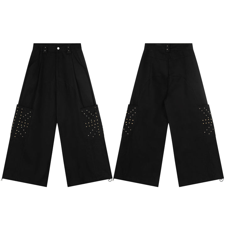 3-6-5.shop Studded Utility Wide-Leg Pants