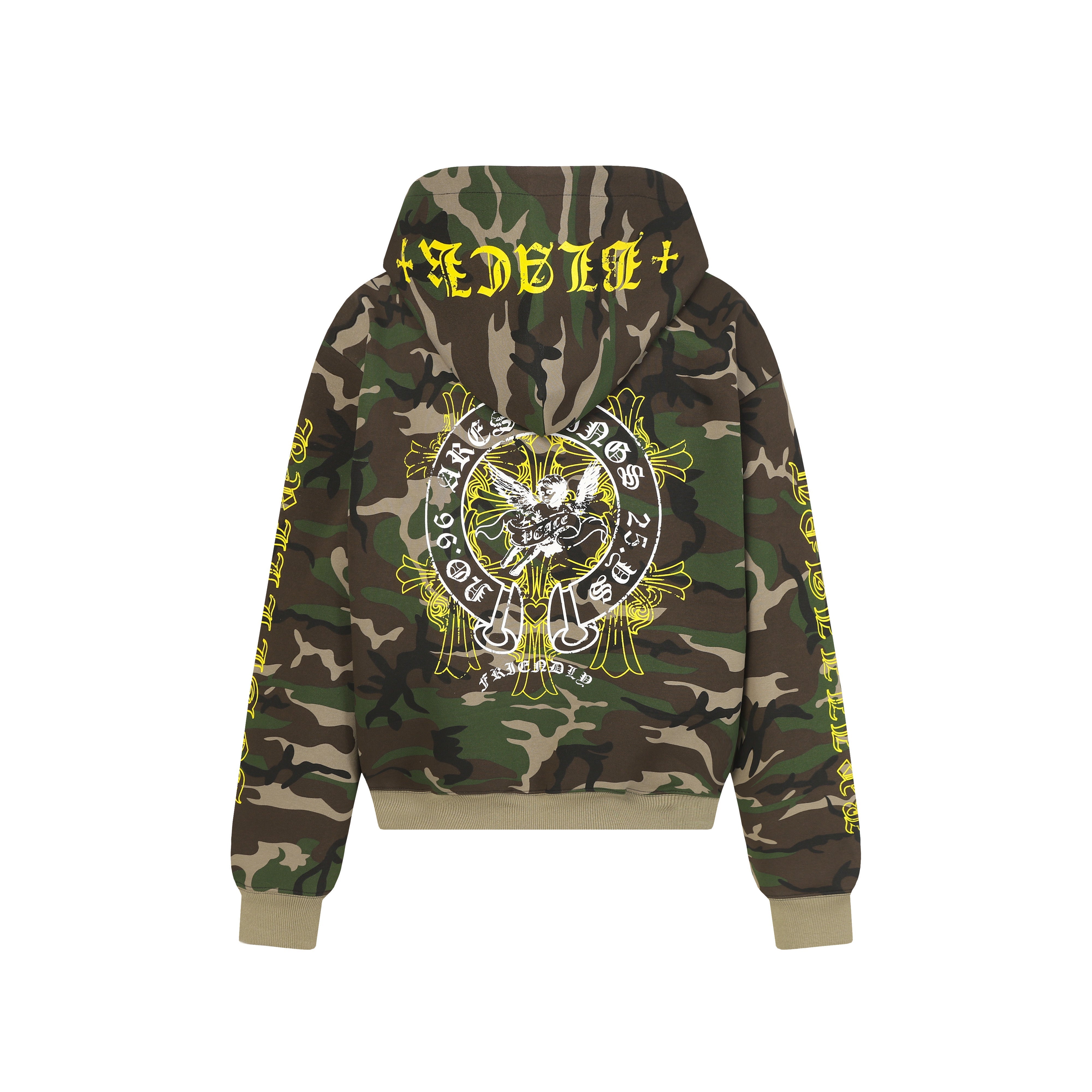 3-6-5.shop Camo Angel Graphic Zip Hoodie