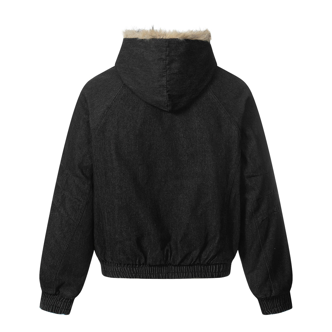 3-6-5.shop Detachable Fur-Collar Denim Jacket