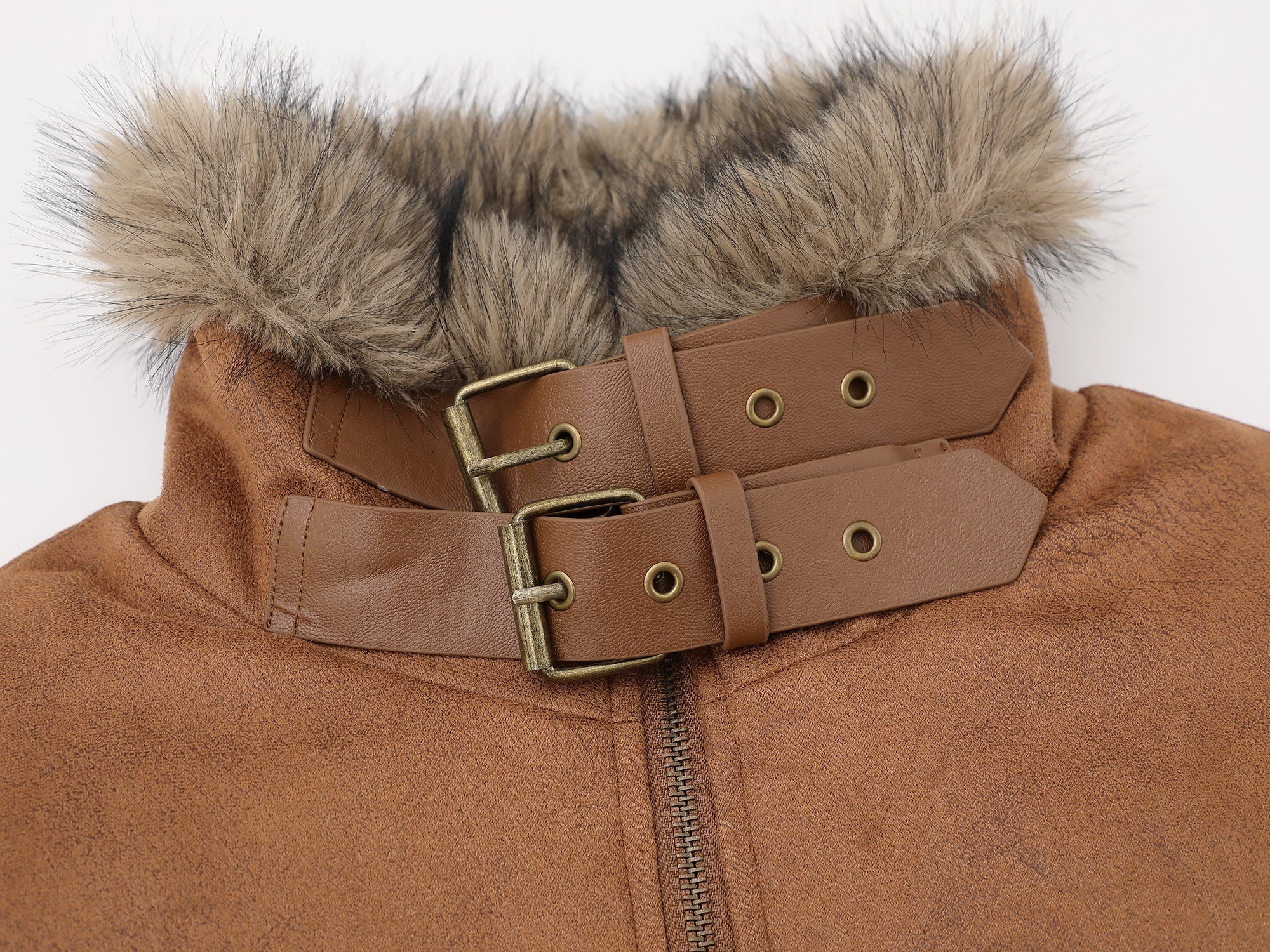3-6-5.shop Fur-Collar Buckle Jacket