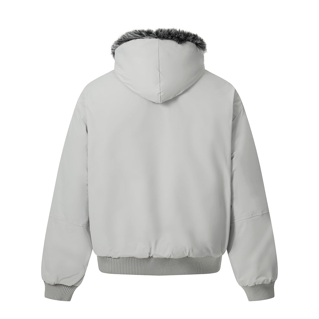 3-6-5.shop Faux Fur Hood Utility Bomber Jacket