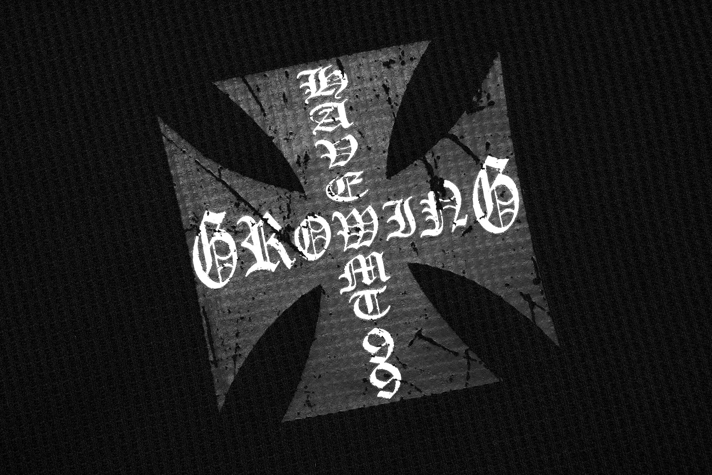 3-6-5.shop Layered Gothic Cross Long Sleeve Tee