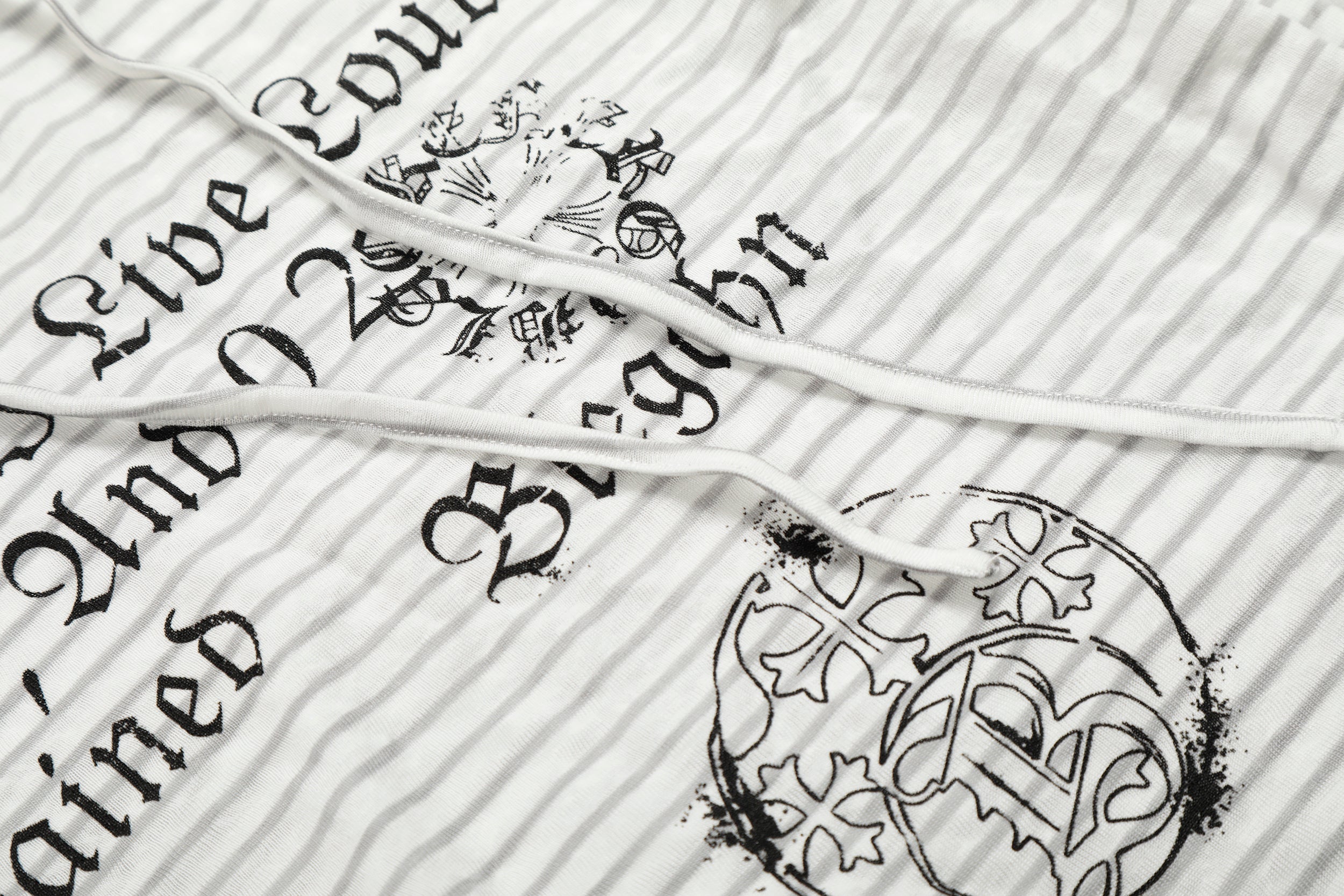 3-6-5.shop Striped Graphic Hooded Long Sleeve Tee