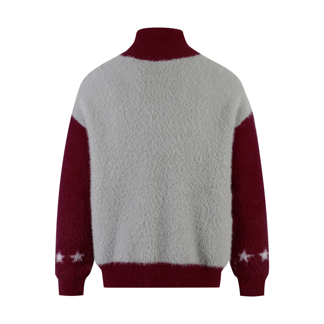 3-6-5.shop Flag Pattern Fuzzy Half-Zip Sweater