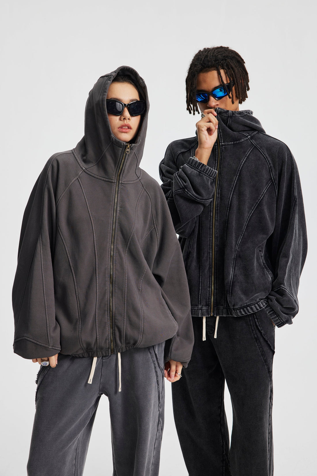 3-6-5.shop Curved-Seam Full-Zip Hoodie