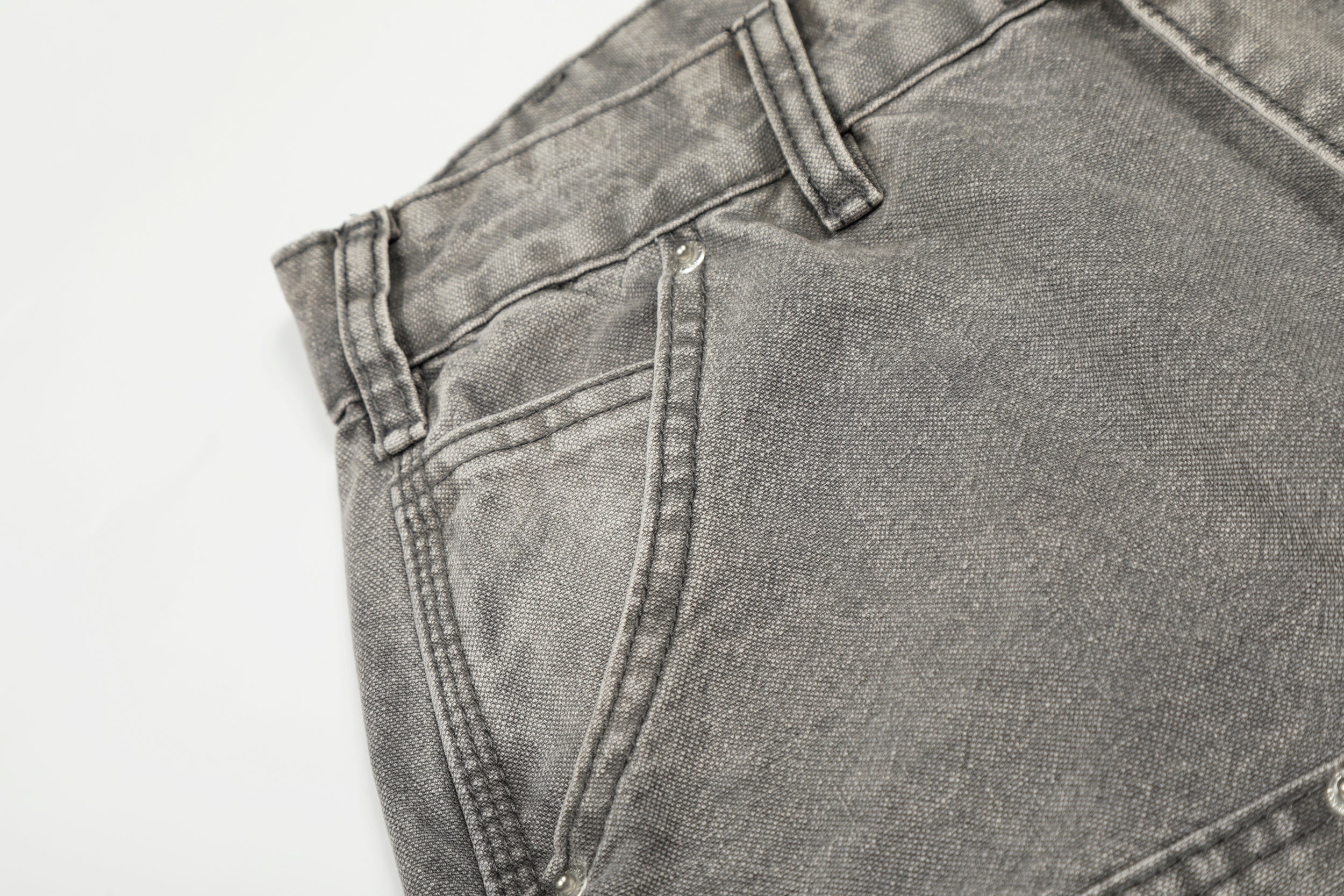 3-6-5.shop Washed Utility Distressed Denim Jeans