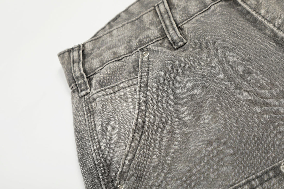 3-6-5.shop Washed Utility Distressed Denim Jeans