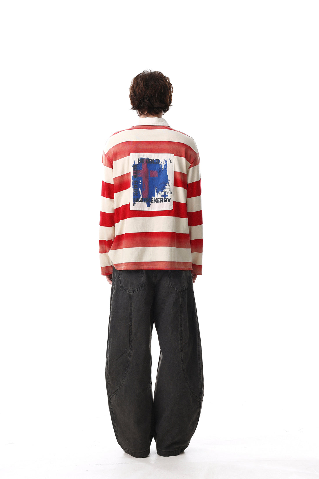 3-6-5.shop Striped Long Sleeve Rugby Shirt