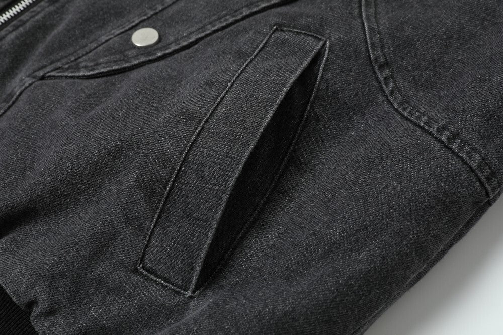 3-6-5.shop Quilted Denim Sherpa Jacket