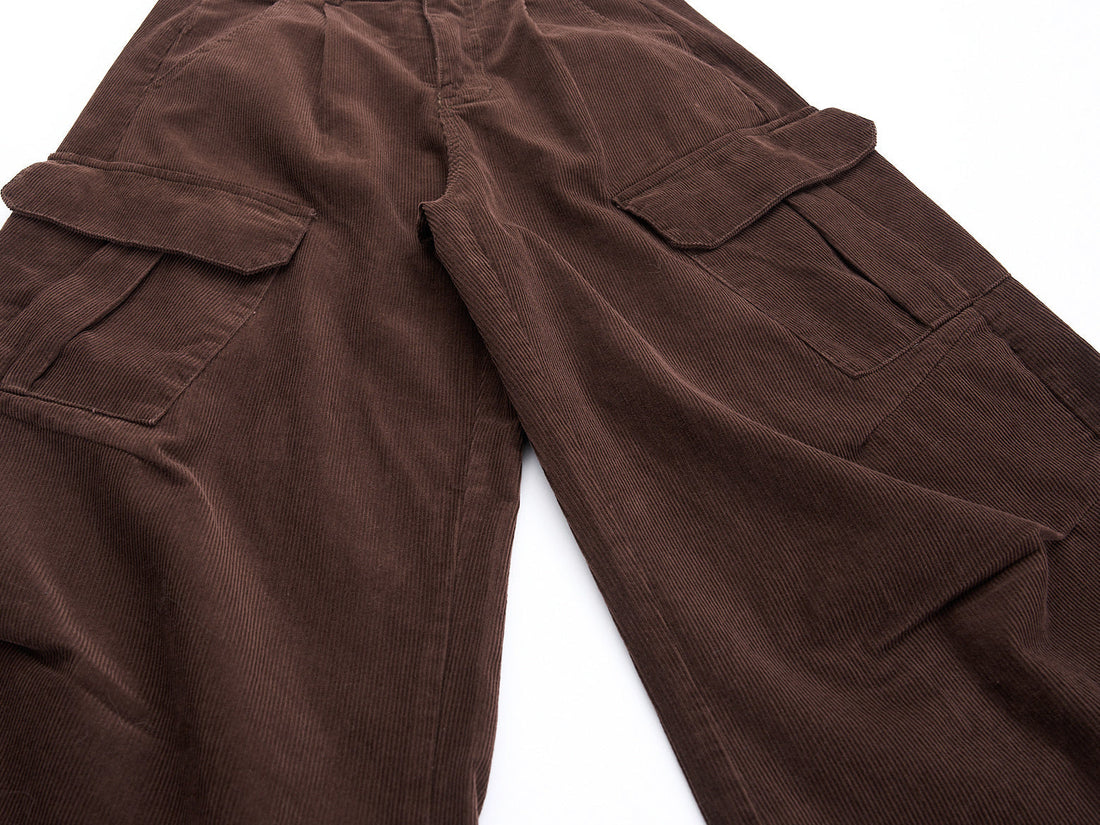 3-6-5.shop Corduroy Cargo Wide-Leg Pants