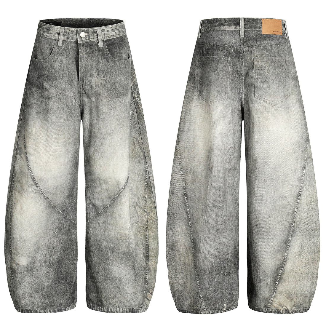 3-6-5.shop Washed Curved Denim Pants