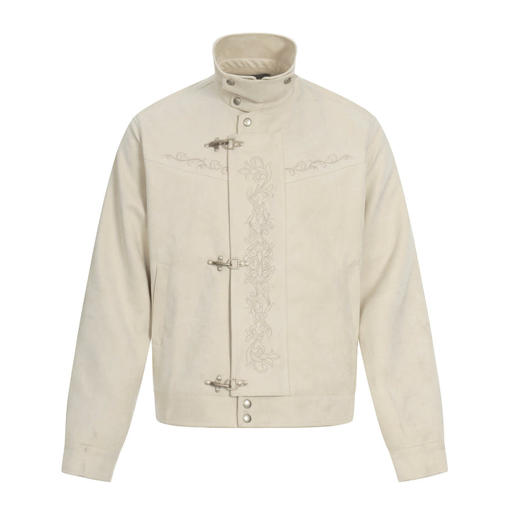 3-6-5.shop Toggle-Closure Embroidered Jacket