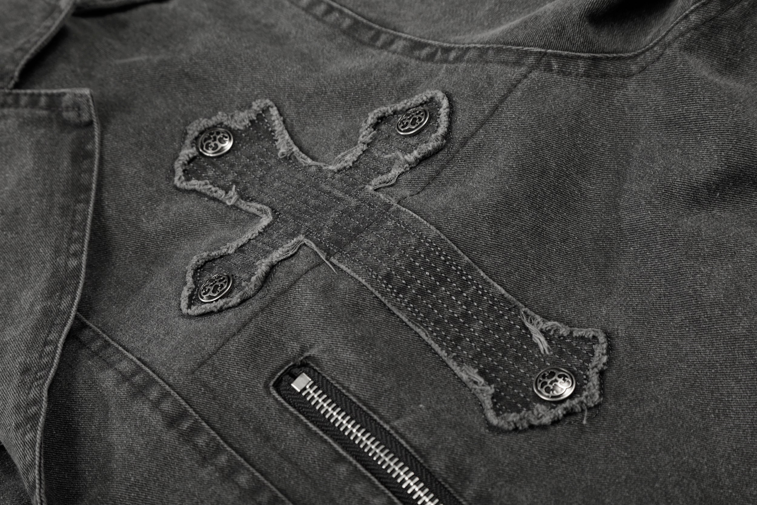 3-6-5.shop Vintage Cross Detail Jacket