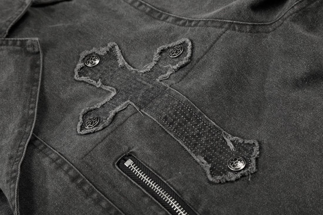 3-6-5.shop Vintage Cross Detail Jacket