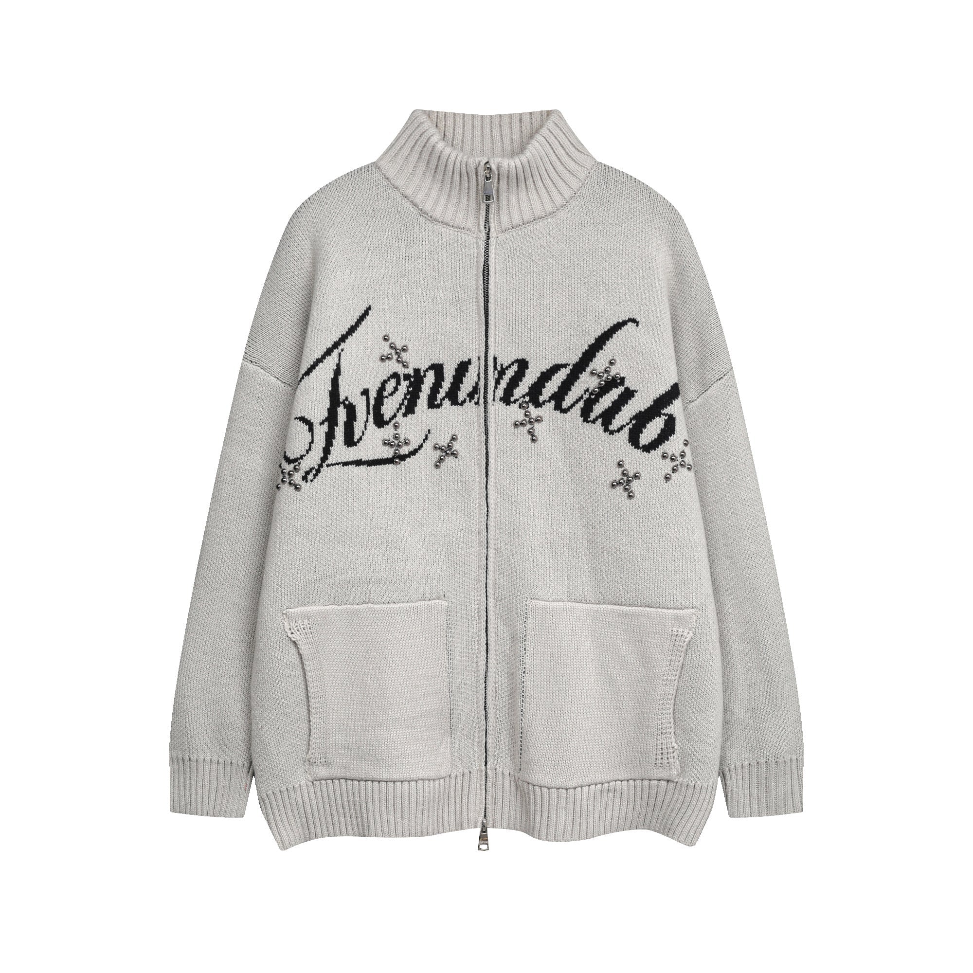 3-6-5.shop Eye Vision Knit Zip Cardigan