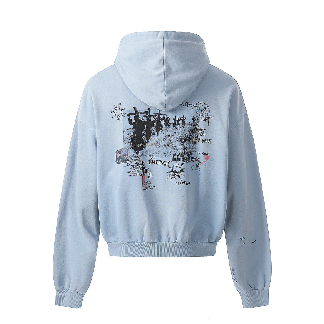 3-6-5.shop Collage Graphic Zip-Up Hoodie
