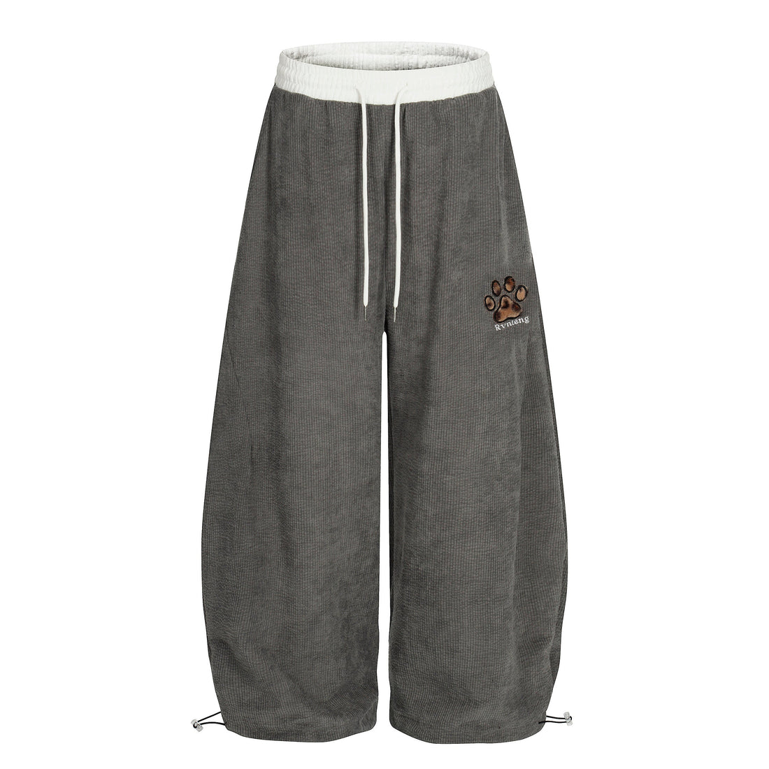 3-6-5.shop Corduroy Paw Embroidered Pants