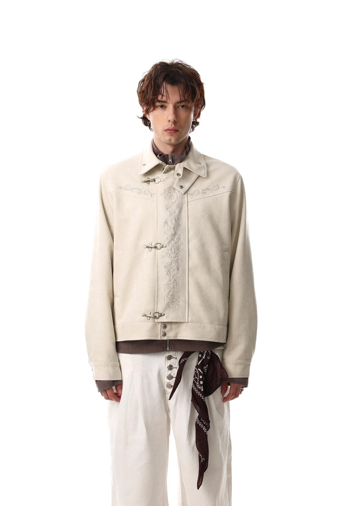 3-6-5.shop Toggle-Closure Embroidered Jacket