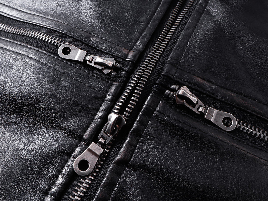 3-6-5.shop PU Leather Zip Jacket
