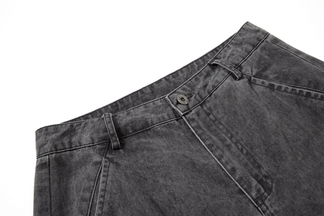 3-6-5.shop Washed Wide-Leg Cargo Pants