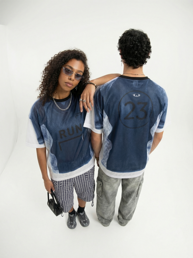 3-6-5.shop Run Graphic Mesh Jersey