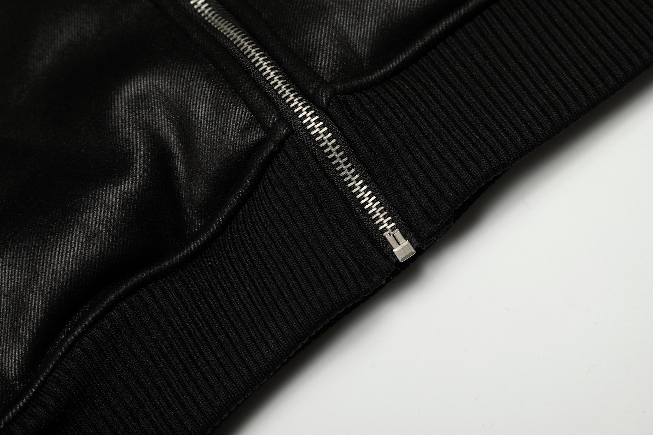 3-6-5.shop Badge PU Leather Hooded Jacket