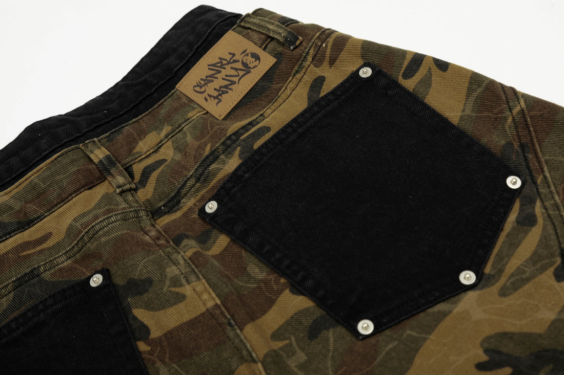 3-6-5.shop Camo Panel Cargo Shorts