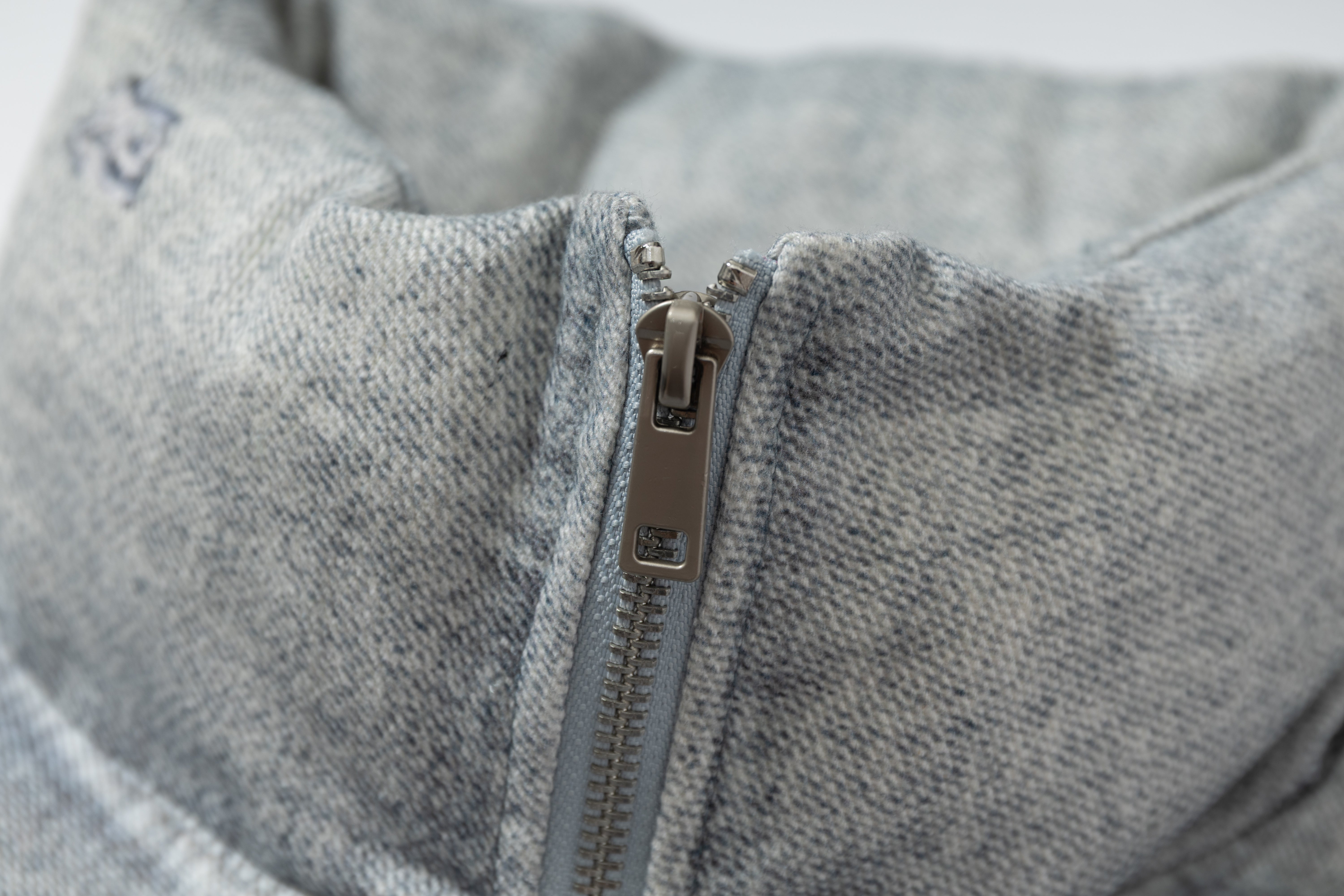 3-6-5.shop Patchwork Distressed Denim Puffer Jacket