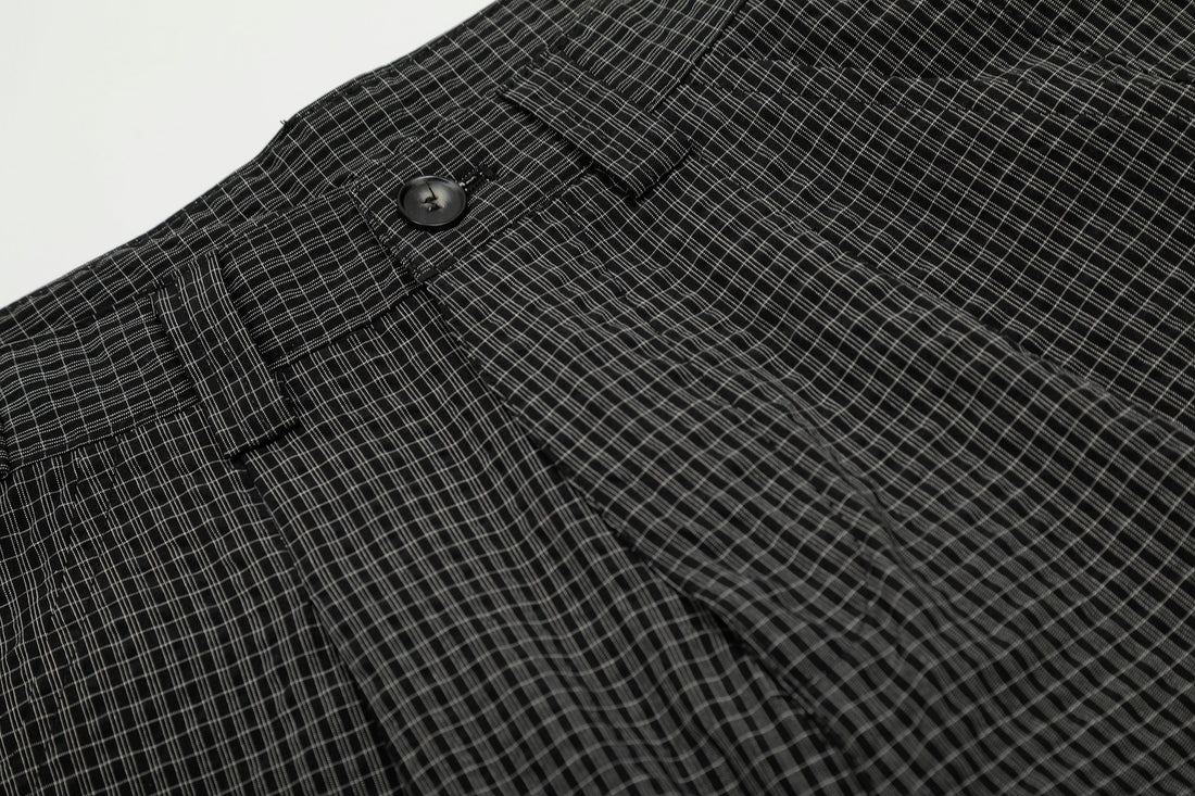 3-6-5.shop Checked Curved-Leg Pants