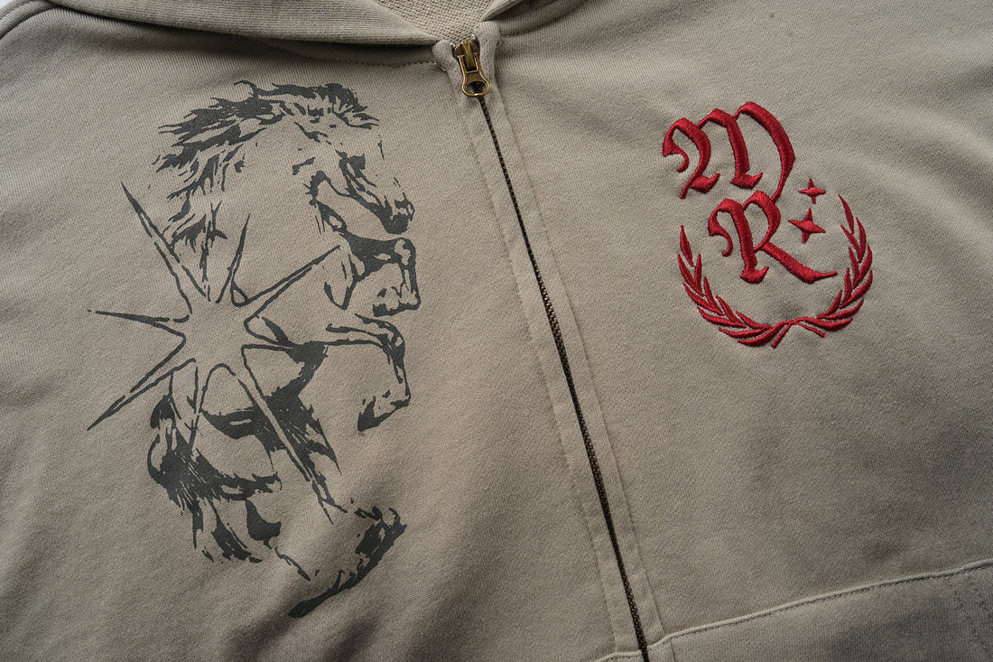 3-6-5.shop Graphic Zip-Up Hoodie