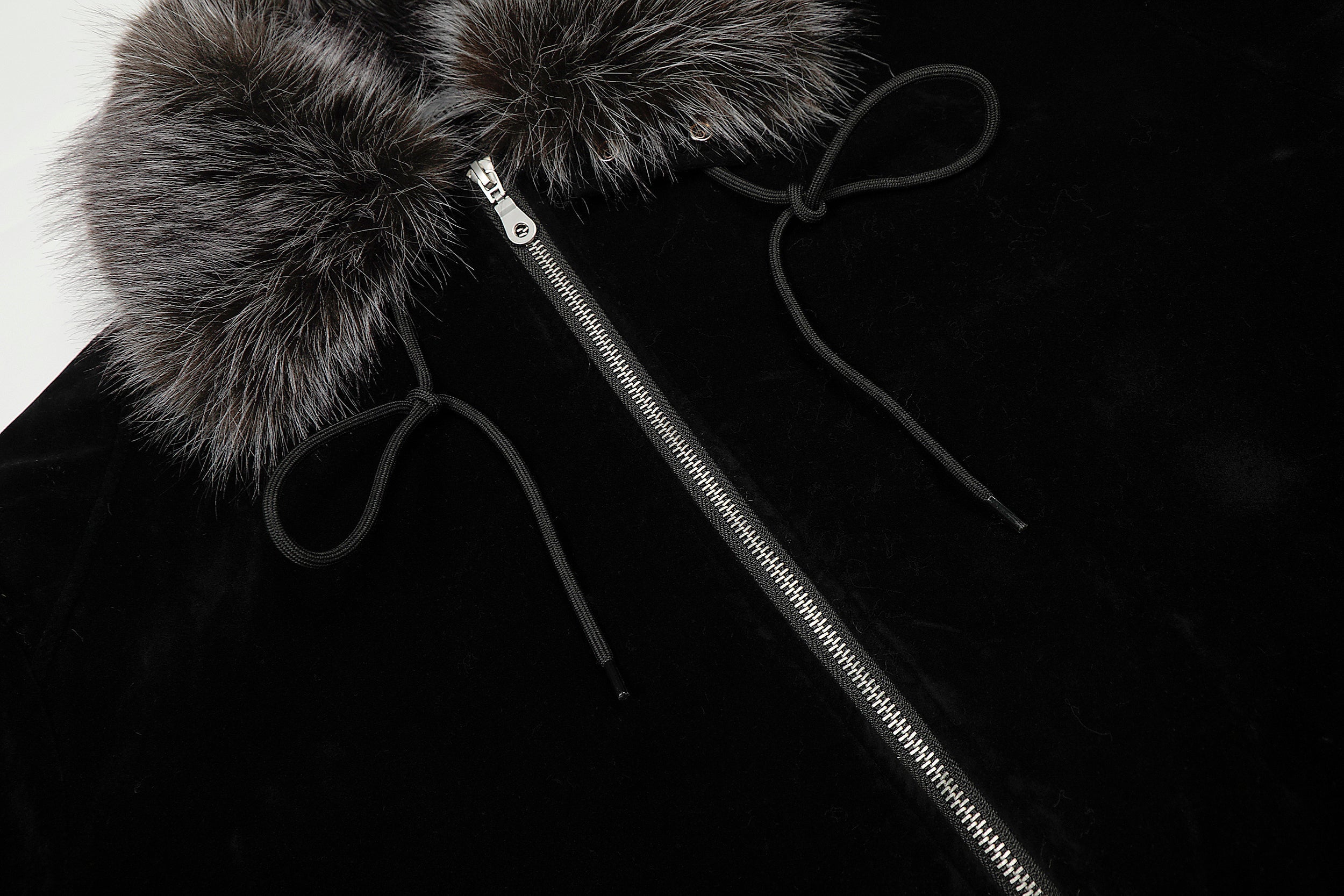 3-6-5.shop Faux Fur Collar Velvet Jacket