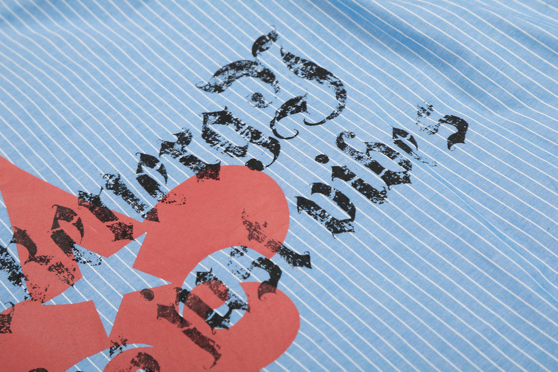 3-6-5.shop Striped Graphic Button-Up Shirt
