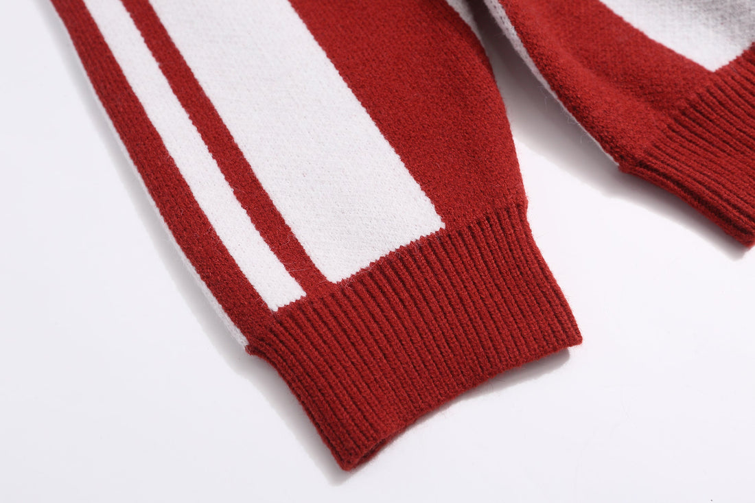 3-6-5.shop Retro Varsity Stripe Knit Sweater