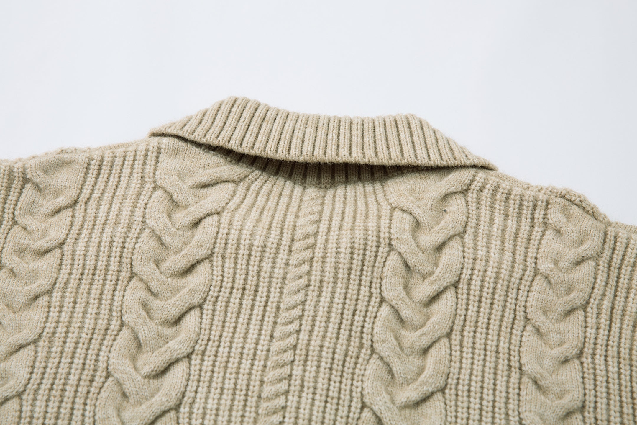 3-6-5.shop Cable Knit Zip-Up Sweater Jacket