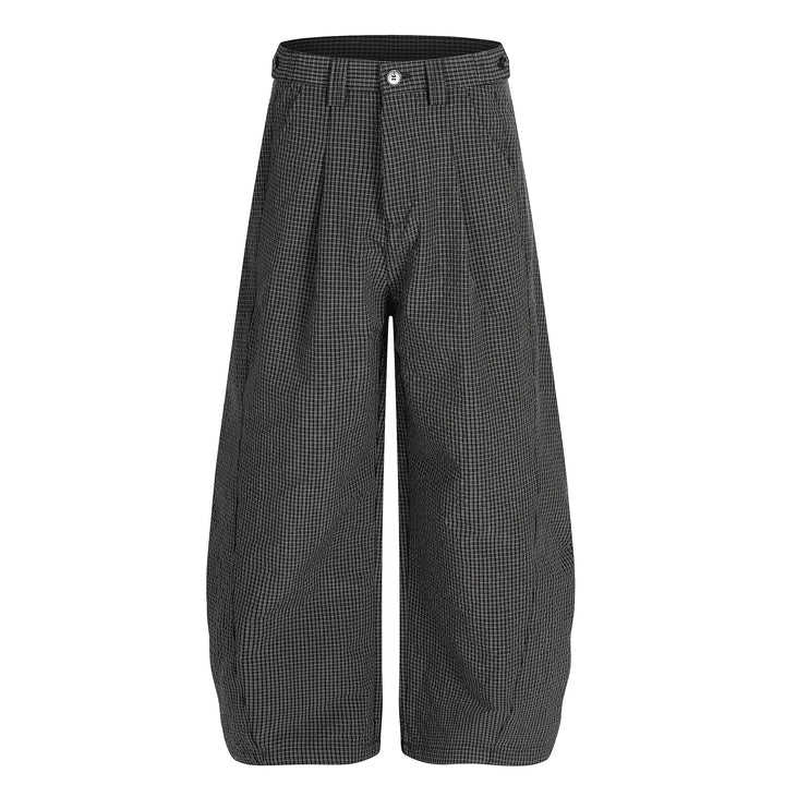 3-6-5.shop Checked Curved-Leg Pants