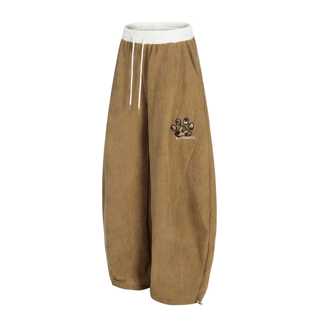 3-6-5.shop Corduroy Paw Embroidered Pants