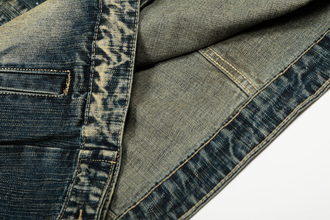 3-6-5.shop Rhinestone Gradient Denim Jacket