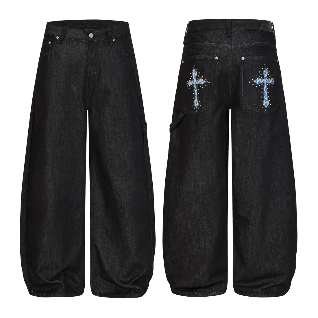 3-6-5.shop Cross Pocket Wide-Leg Jeans