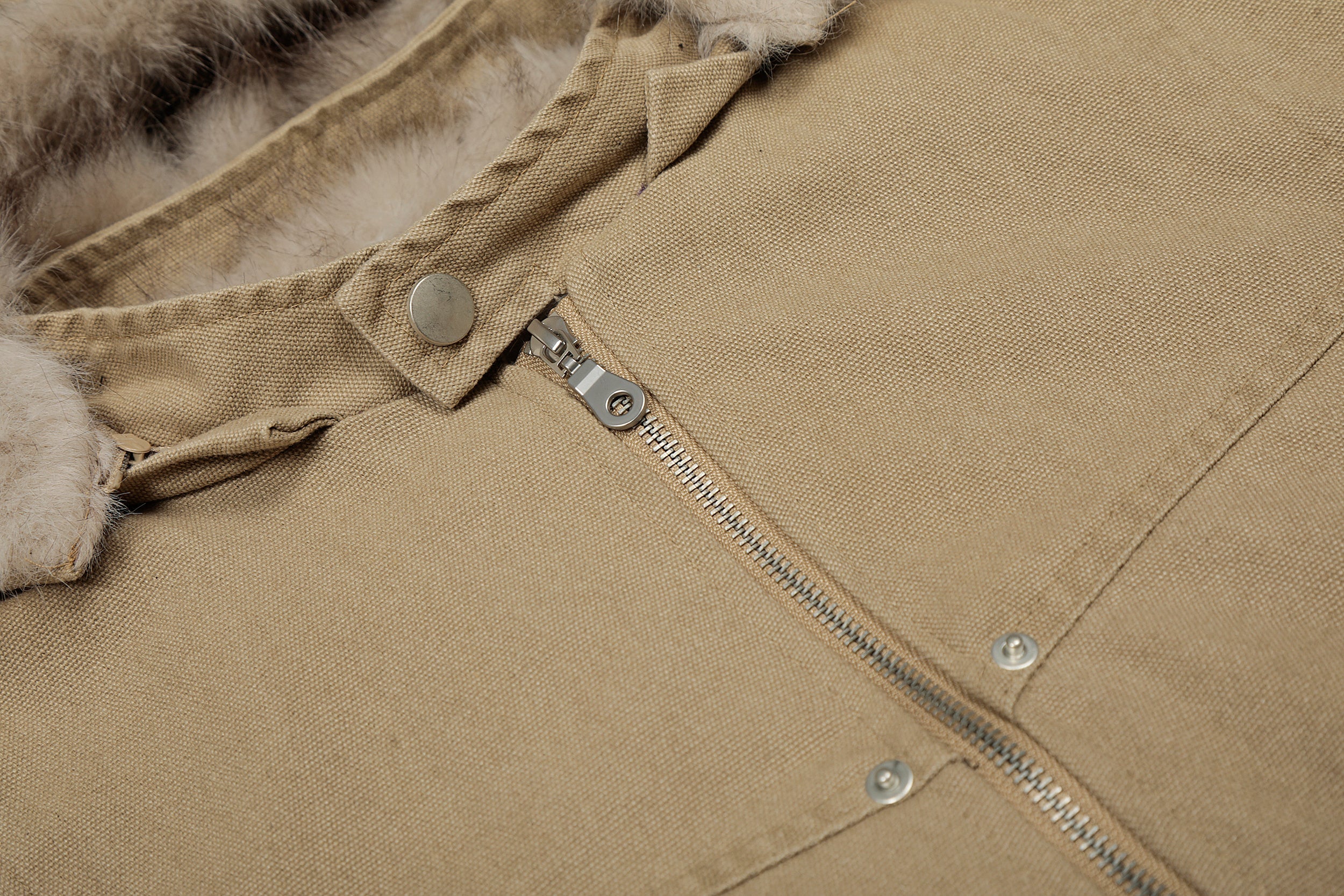 3-6-5.shop Detachable Fur Collar Washed Workwear Jacket