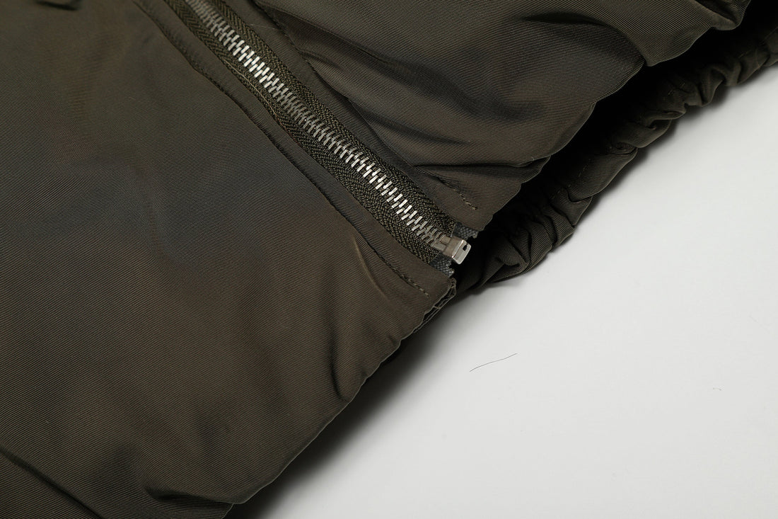 3-6-5.shop Faux Fur Collar Utility Bomber Jacket