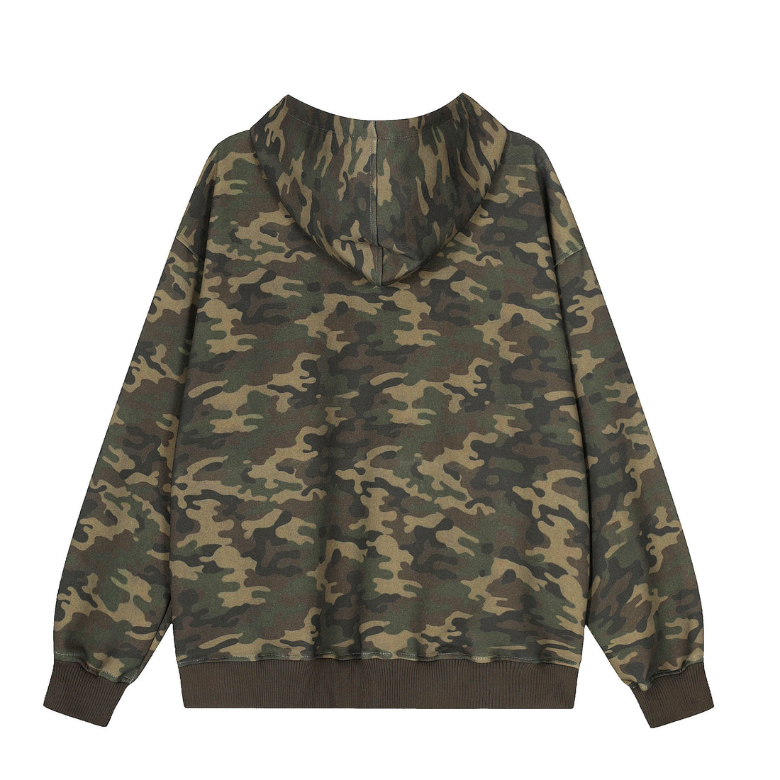 3-6-5.shop Camo Chenille Patch Half-Zip Hoodie