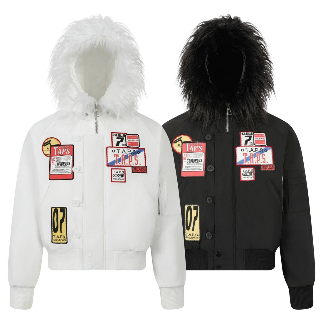 3-6-5.shop Faux Fur Hooded Bomber Jacket