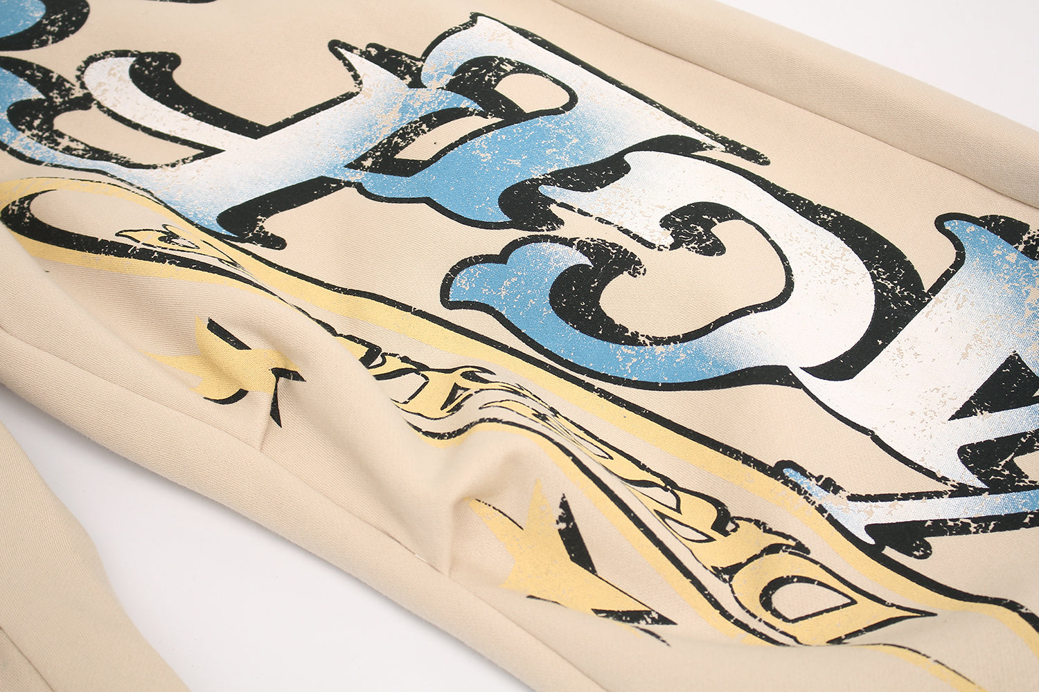 3-6-5.shop Fleece-Lined Letter Graphic Wide-Leg Sweatpants