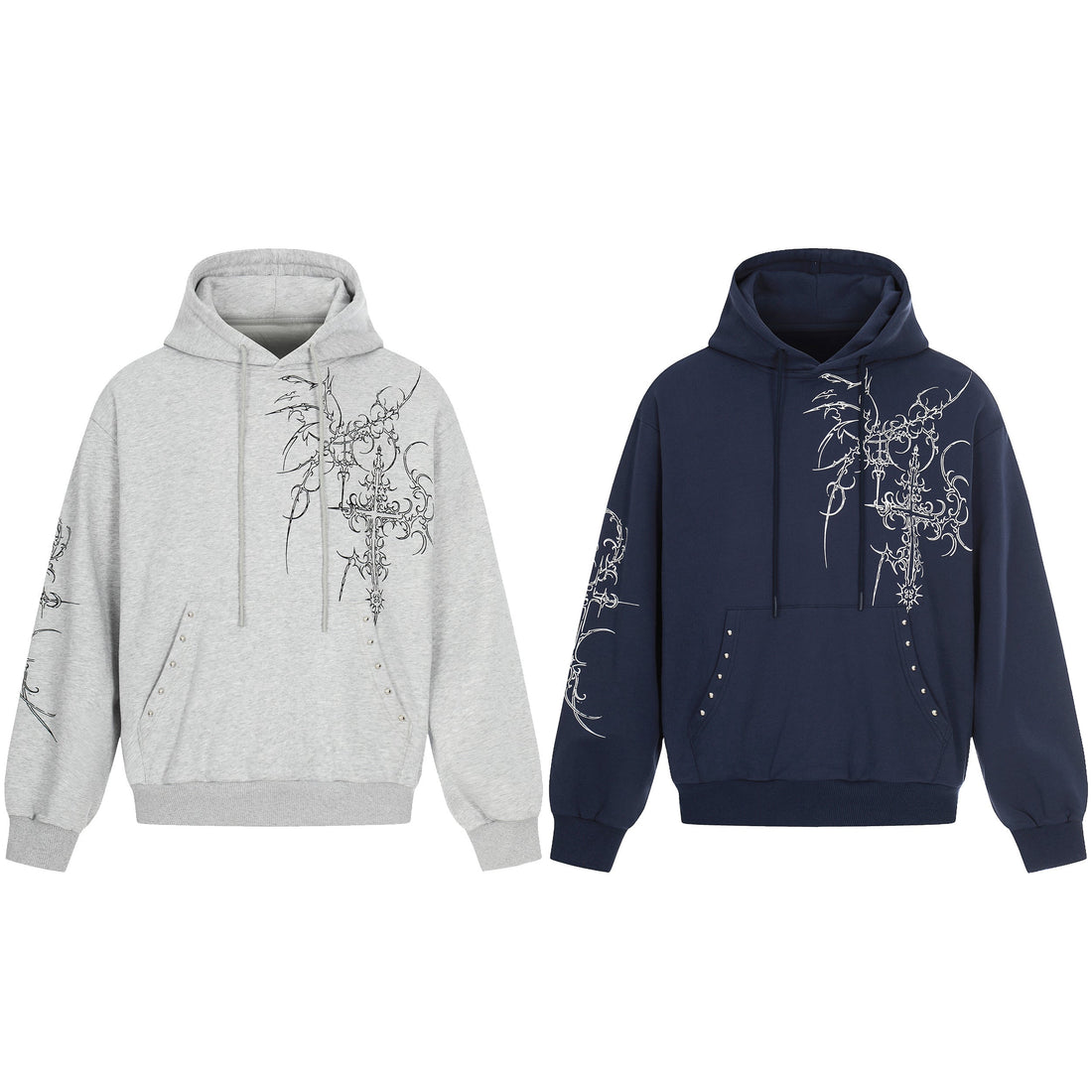 3-6-5.shop Gothic Cross Graphic Hoodie