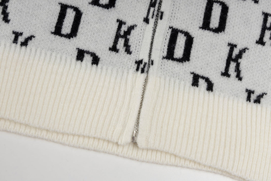 3-6-5.shop DK Allover Knit Zip Hoodie